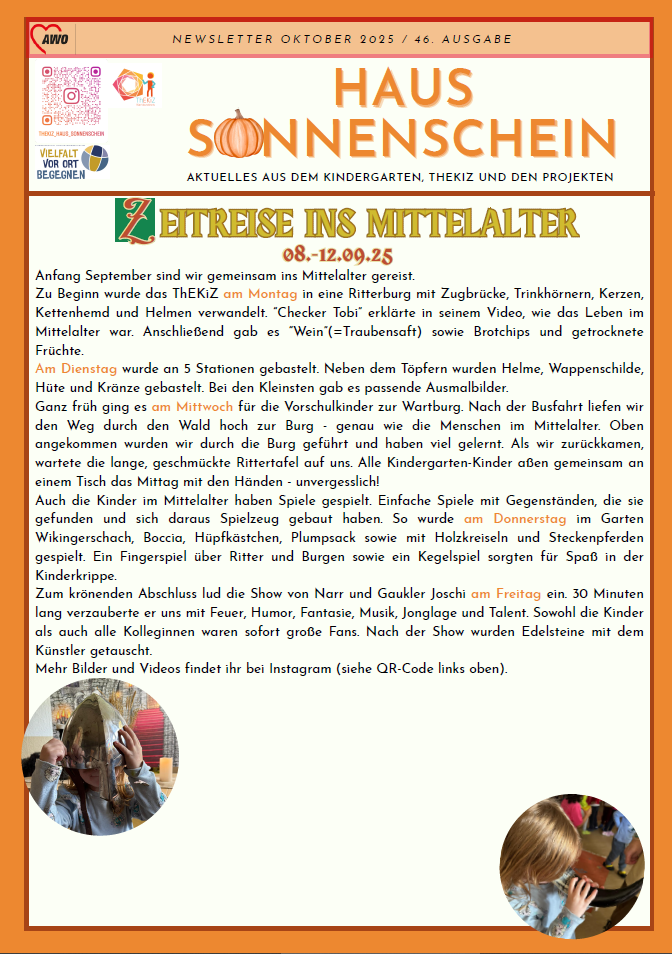 Oktober Newsletter im herbstlichem Design